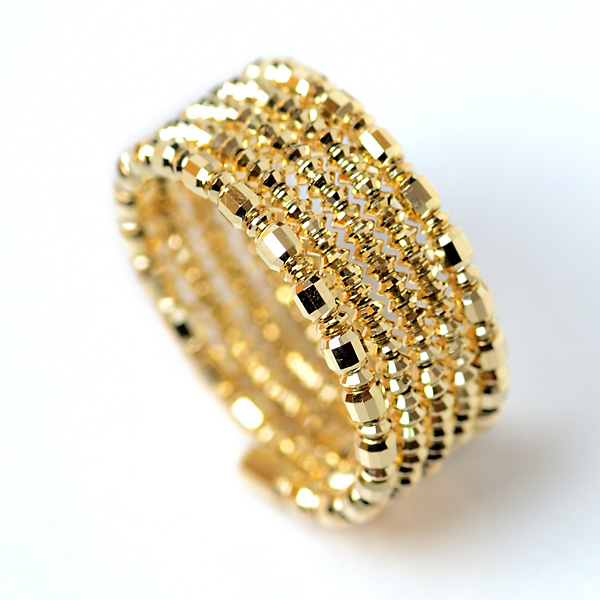 爆買 18金 リング ミラーボール コイルリング k18 カットボール