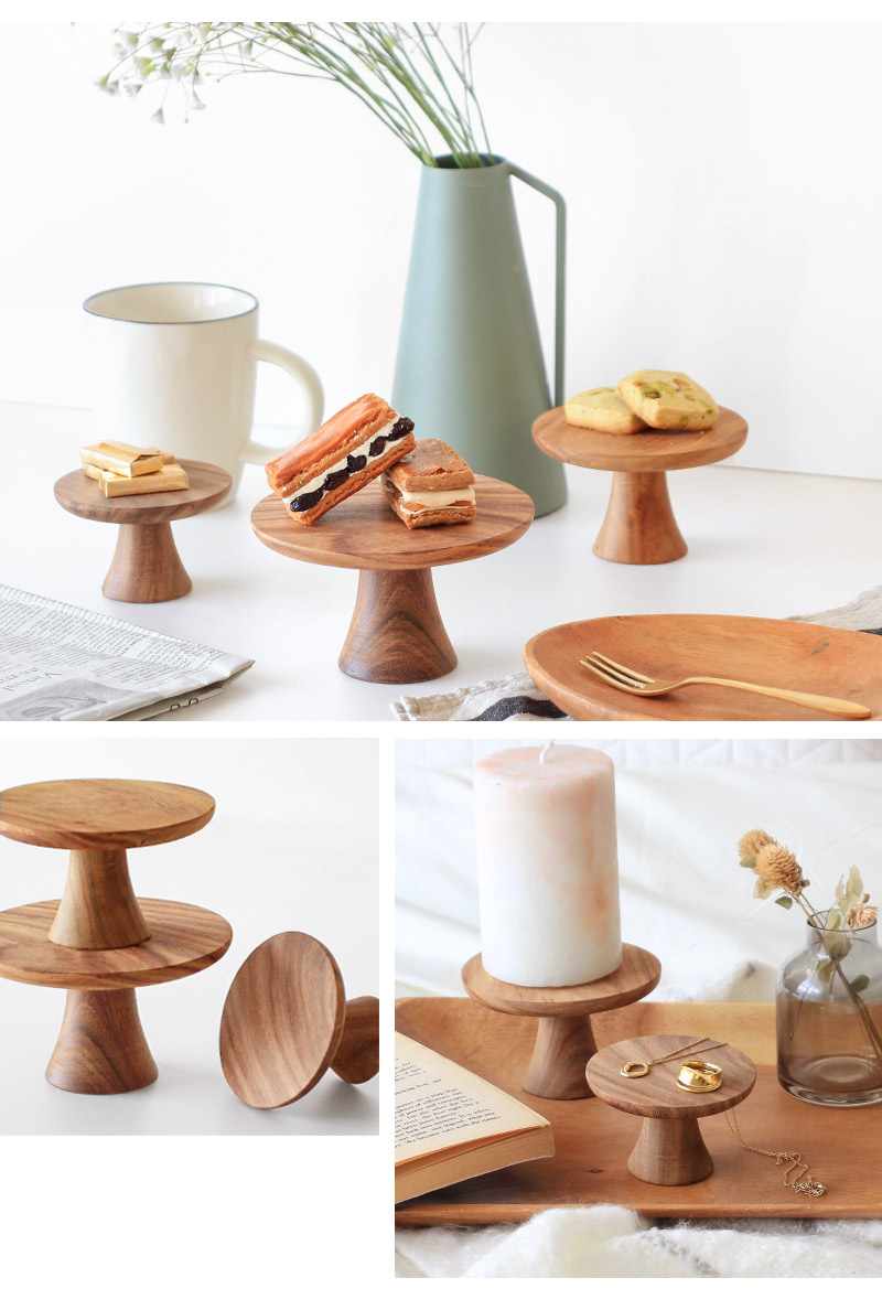 コンポート 皿 木製 ディスプレイ トレイ 小物置き 北欧 ナチュラル