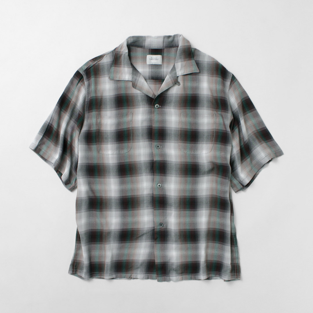 TOWNCRAFT（タウンクラフト） 60s オンブレー レーヨン ループカラー