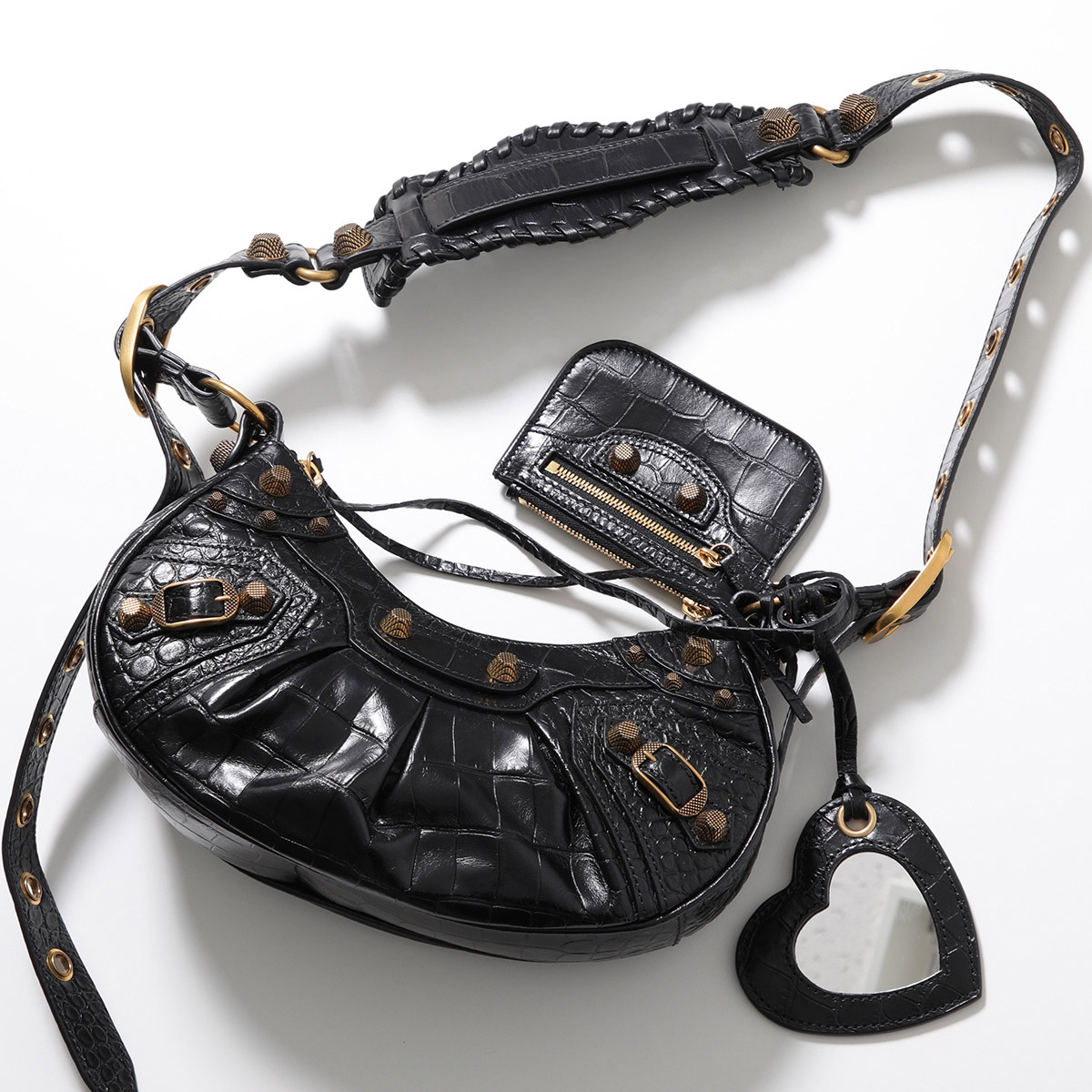 バッグ BALENCIAGA BB CROCO BOSTON HAND BAG BALENCIAGA