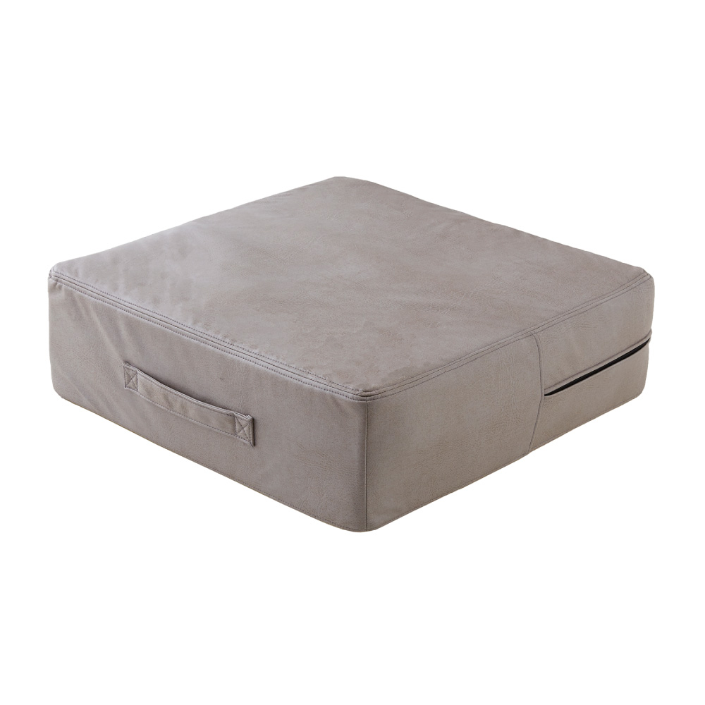 トランポリン クッション 58×58cm ポケットコイル レザーファブリック