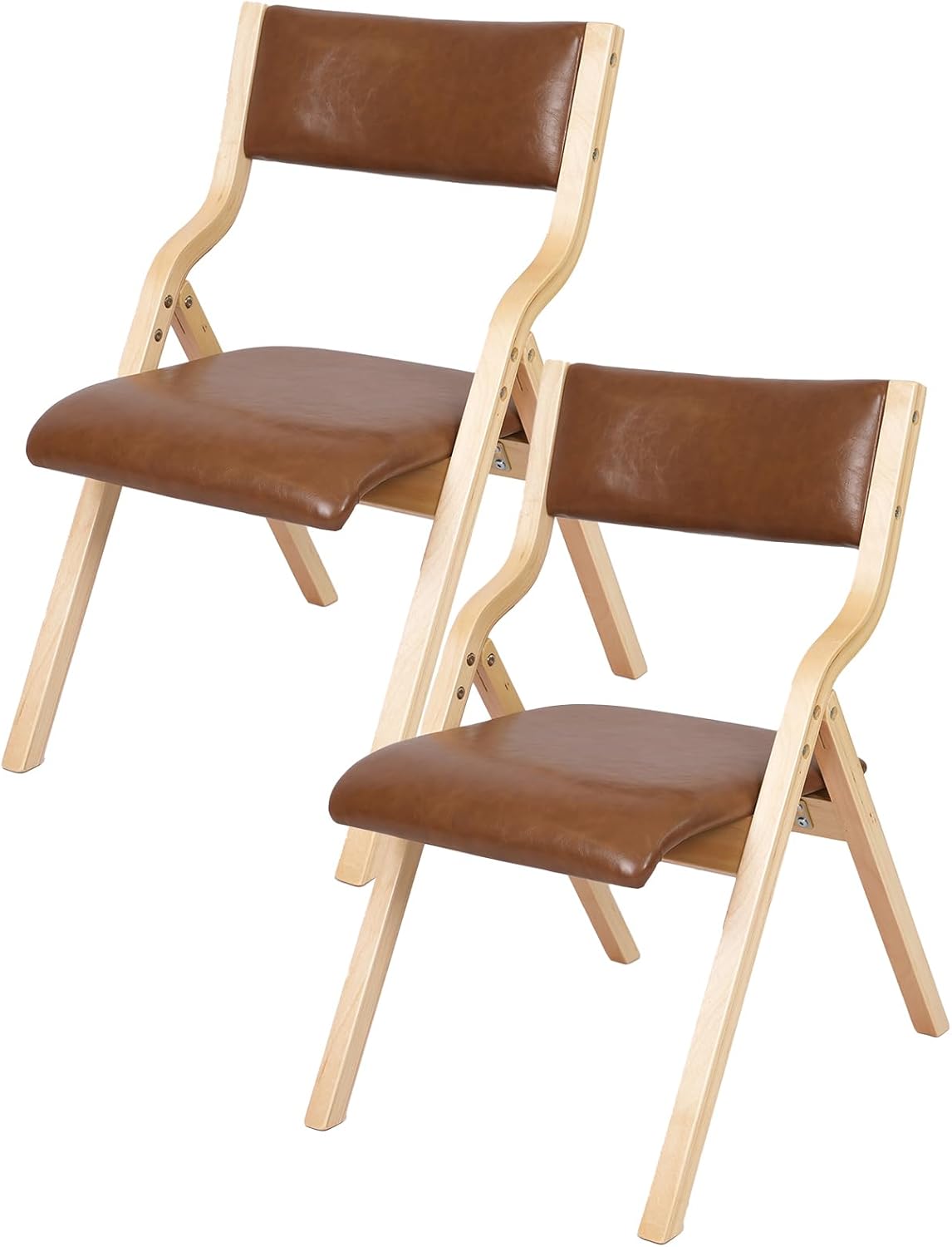 ダイニングチェア 折りたたみ椅子 2脚セット 完成品 リビングチェア PU