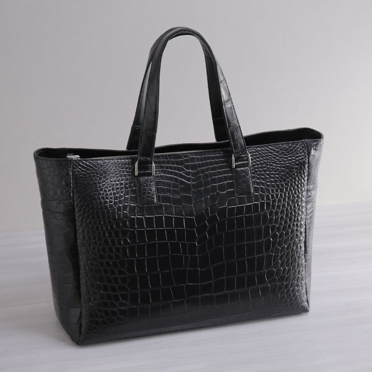 クロコダイル トートバッグ メンズ 日本製 センター取り 幅48cm 肩掛け