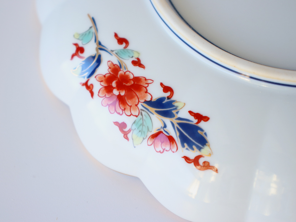 林九郎窯 古伊万里様式 菊割花地紋 プレート19cm 波佐見焼 6号 : 雑貨