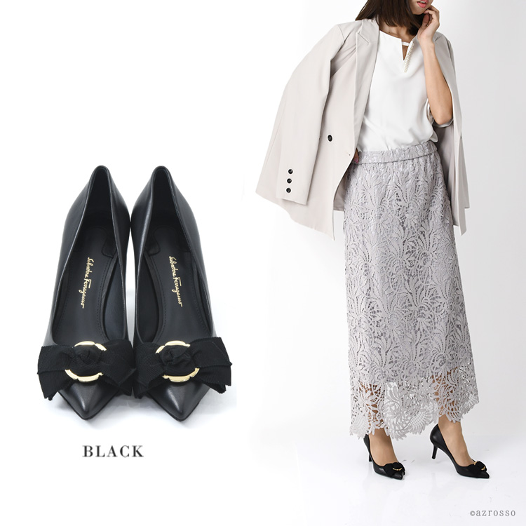 FERRAGAMO（フェラガモ） パンプス リボン ポインテッドトゥ
