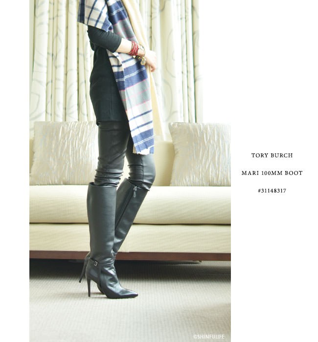 TORY BURCH（トリーバーチ） ロング ブーツ 本革 サイドジップ