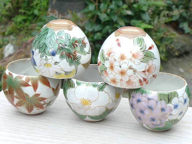 京焼 清水焼 花変わりお茶呑み茶碗揃え 陶あん : 松韻堂 Yahoo!店