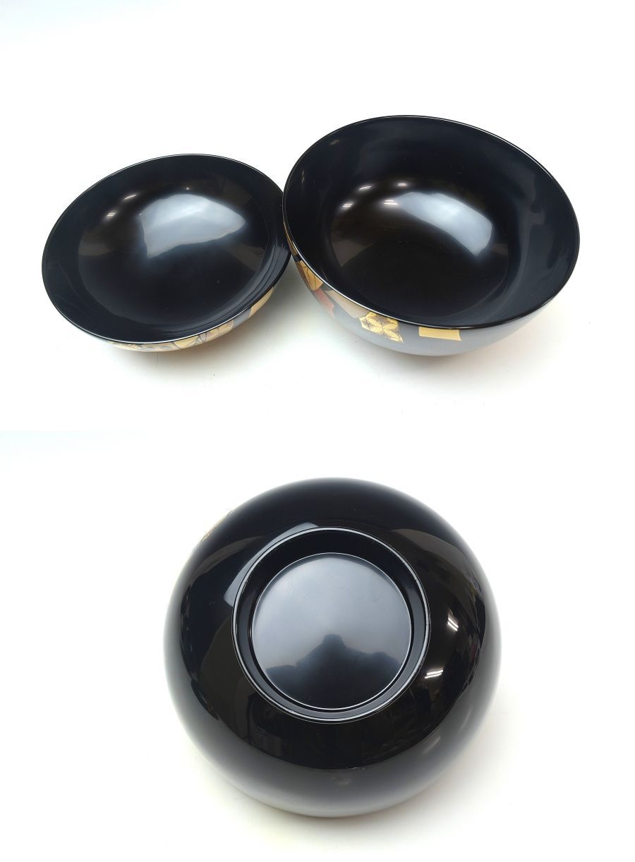 趣楽】 高級漆器 輪島塗 熨斗蒔絵吸物椀五客 共箱 H1601 : 趣楽堂