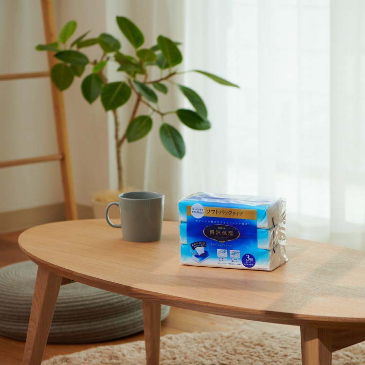 エリエール 贅沢保湿 ソフトパック ティシュー ( 1個260枚入(130組)×3