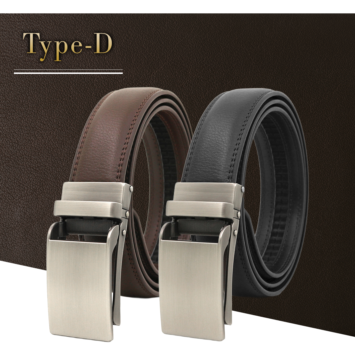 ベルト メンズ 穴なし 本革 無段階 紳士 オートロック 革 レザー