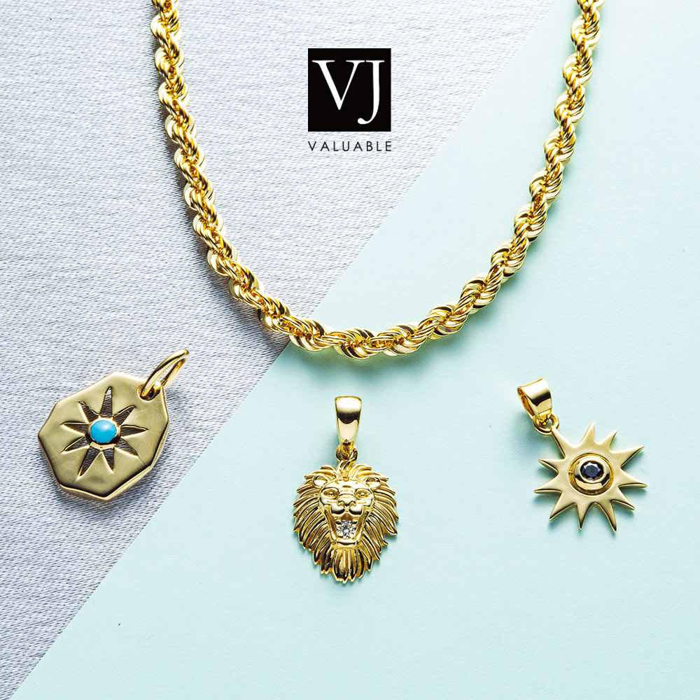 18金 メンズ ネックレス 18k イエローゴールド「Stone Crush