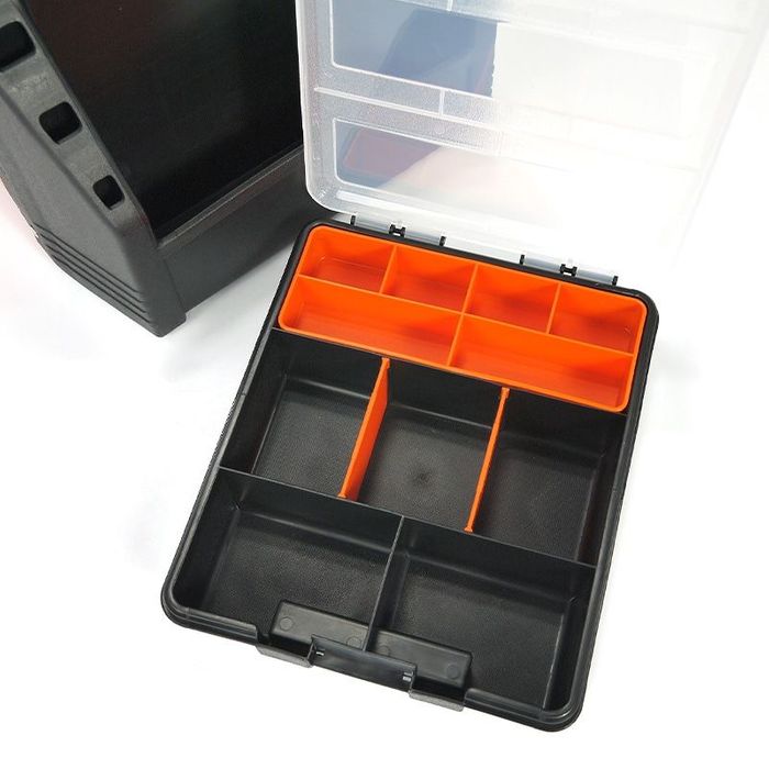 パーツケース付ツールボックス 320324 黒/オレンジ ビバホーム