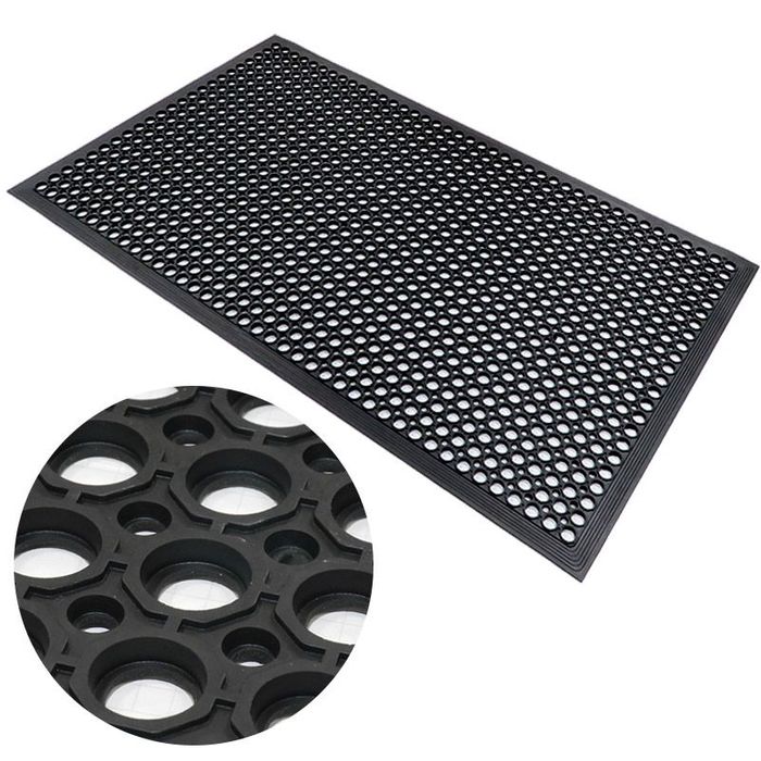 スベリ止め穴あきゴムマット 91×152cm BK（91×152cm） ビバホーム