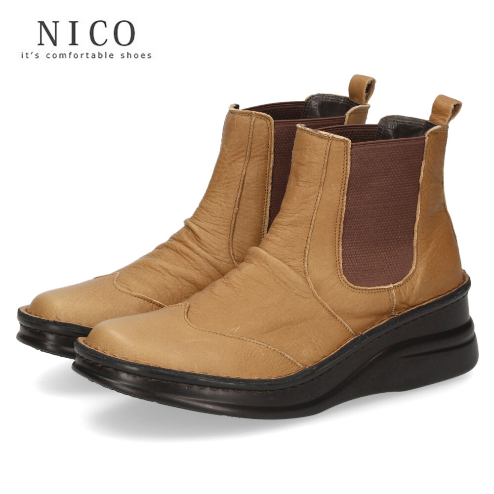 ニコ（NICO） ショートブーツ レディース 歩きやすい 厚底 本革 きれい