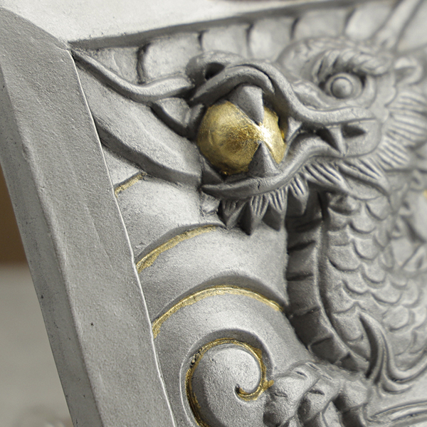 現代の名工 菊間瓦 鬼瓦 辰 プレート 赤 龍 竜 たつ りゅう 置物