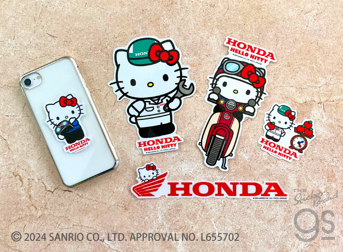 Honda×ハローキティ ビッグサイズステッカー ロゴ クリアカラー 可愛い