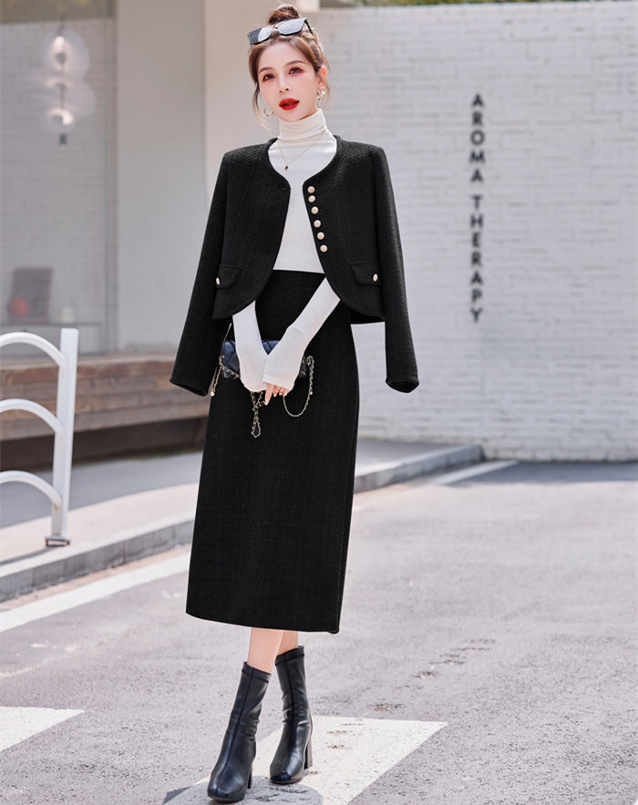 ツイードスーツ セットアップ スーツジャケット ロングスカート