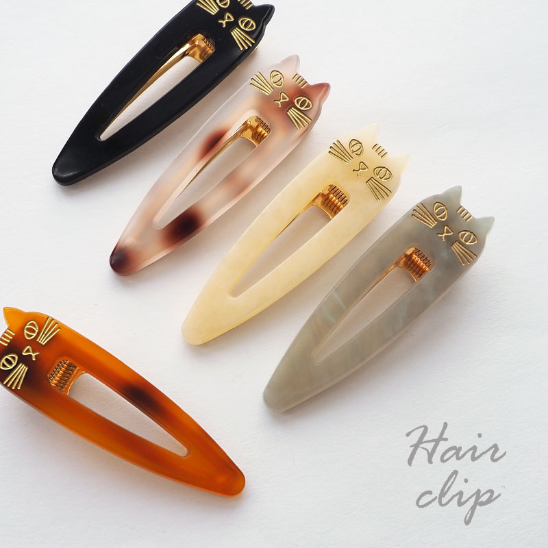 BLAZE ヘアクリップ ネコ 全5色 くちばしクリップ ヘアアクセサリー