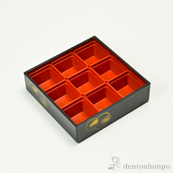 重箱用仕切り中子 9分割 赤 9個セット ( あすつく おせち 運動会 漆