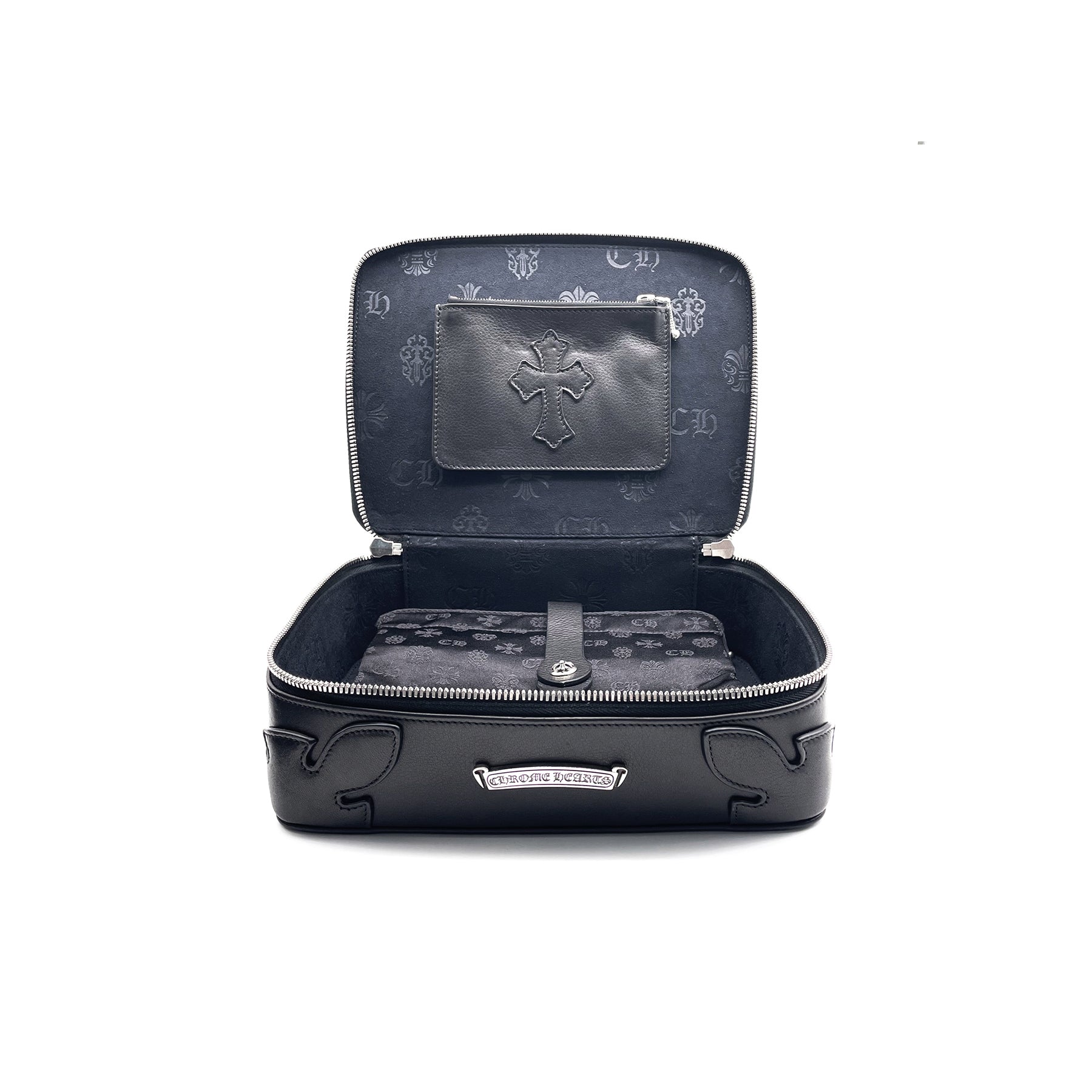 クロムハーツ ブラックレザー 化粧ケース ジュエリーボックス - SRM