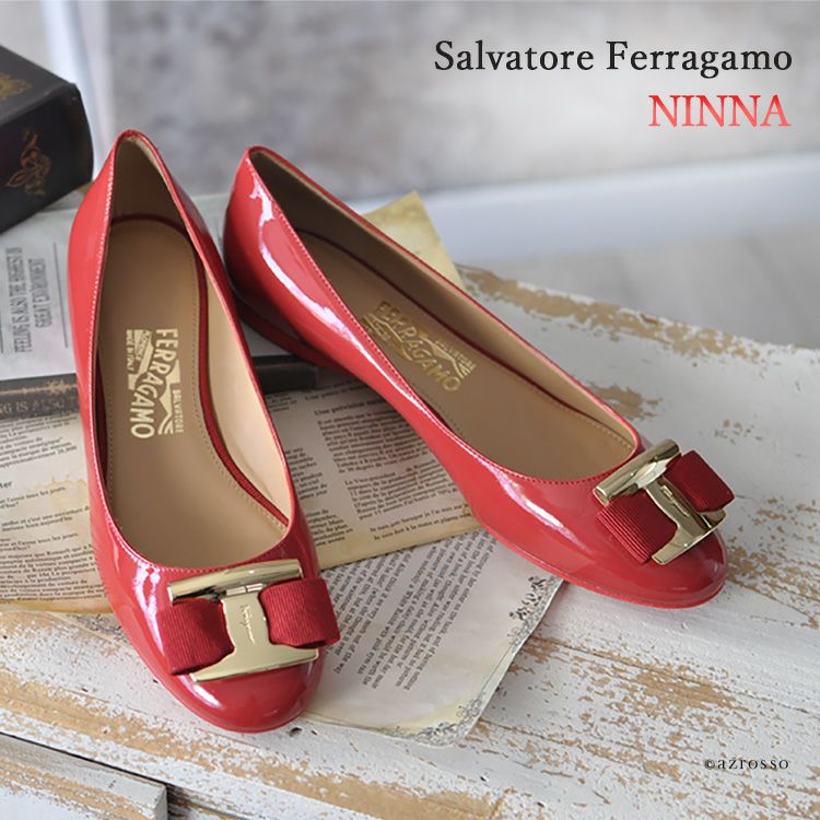 NINNA エナメル フラットパンプス レディース|フェラガモ Ferragamo