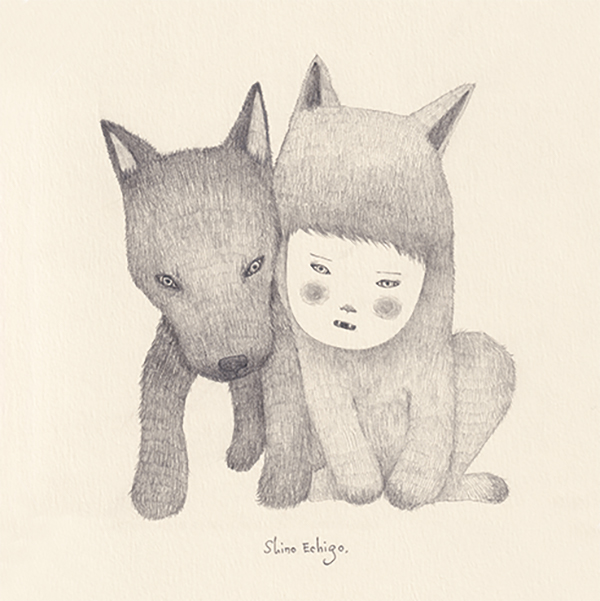 越後しの 鉛筆画作品