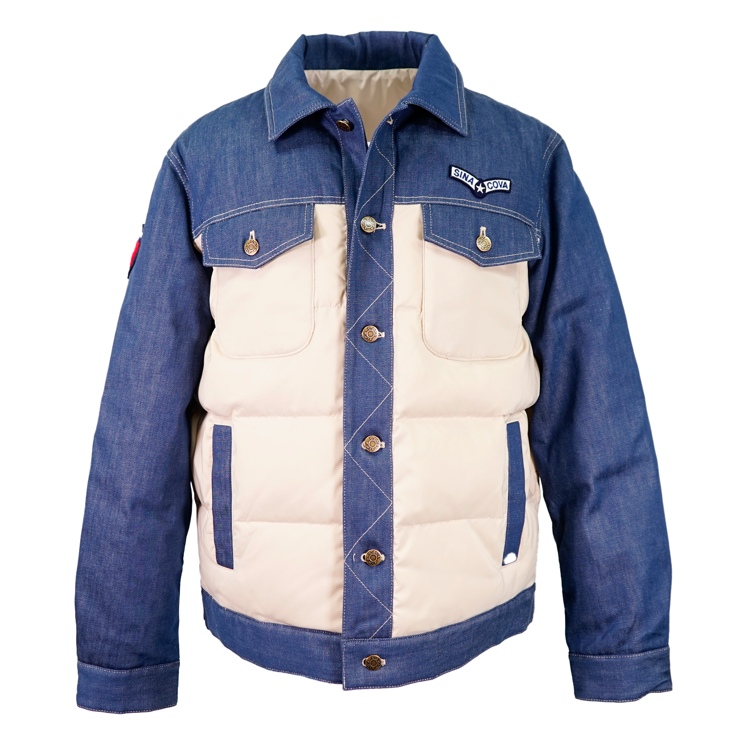 キングサイズ デニム切替ダウンジャケット 23223066