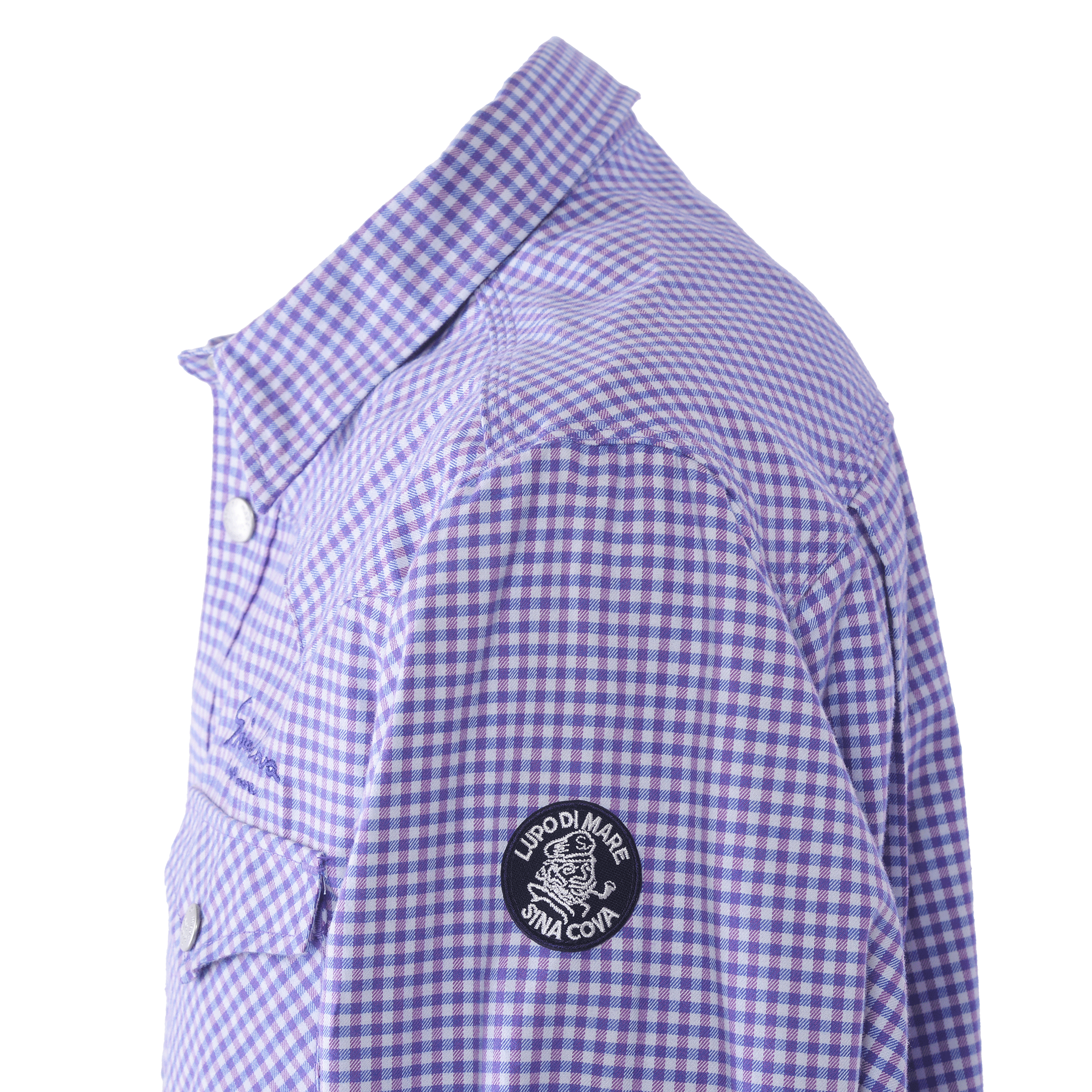 ギンガムチェック柄長袖ウエスタンシャツ 25224020