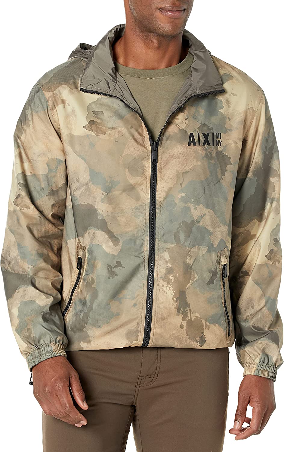 A|X ARMANI EXCHANGE Men's Lightweight Reversible Logo Printed