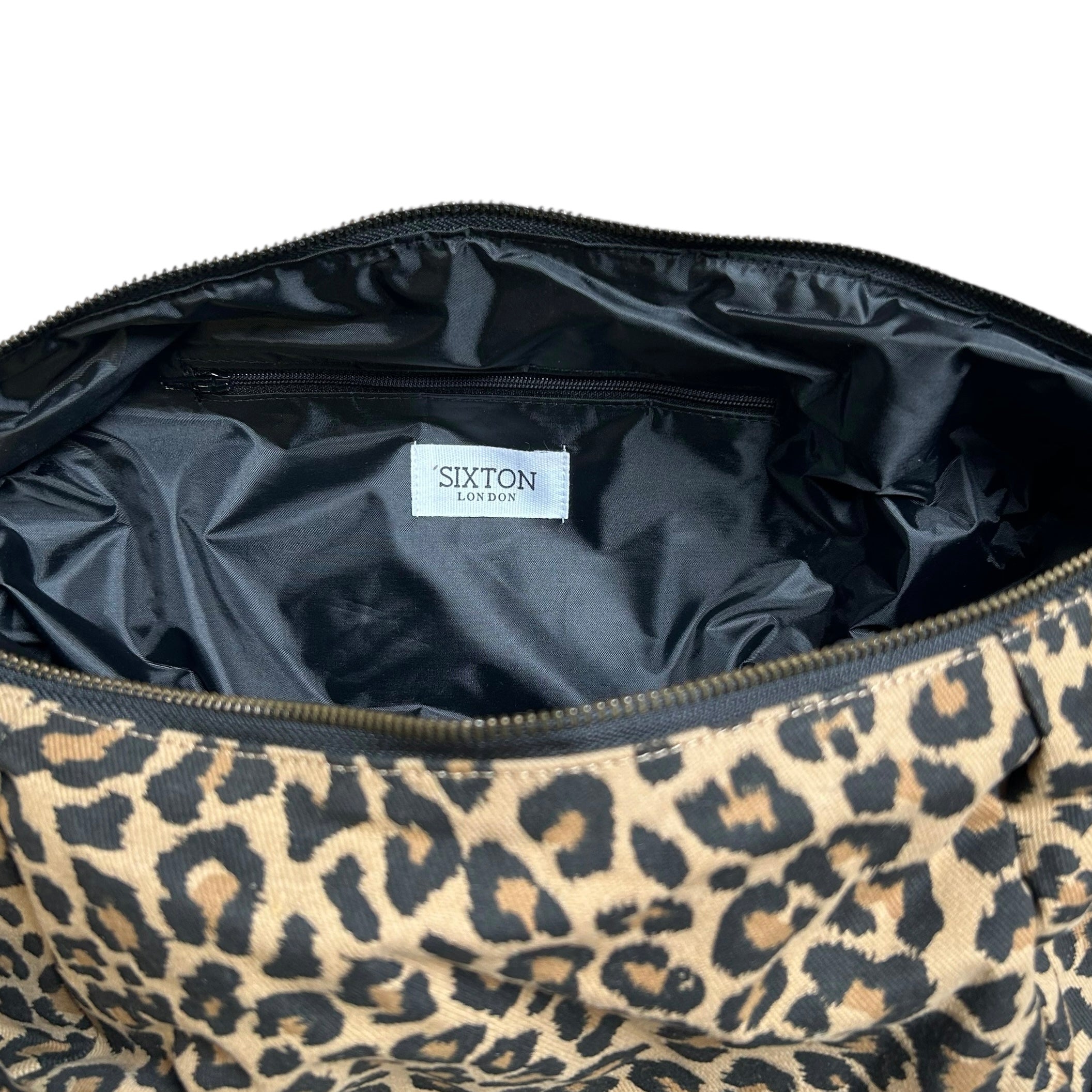 Brixton cross body sling bag - sand leopard print - large – Sixton