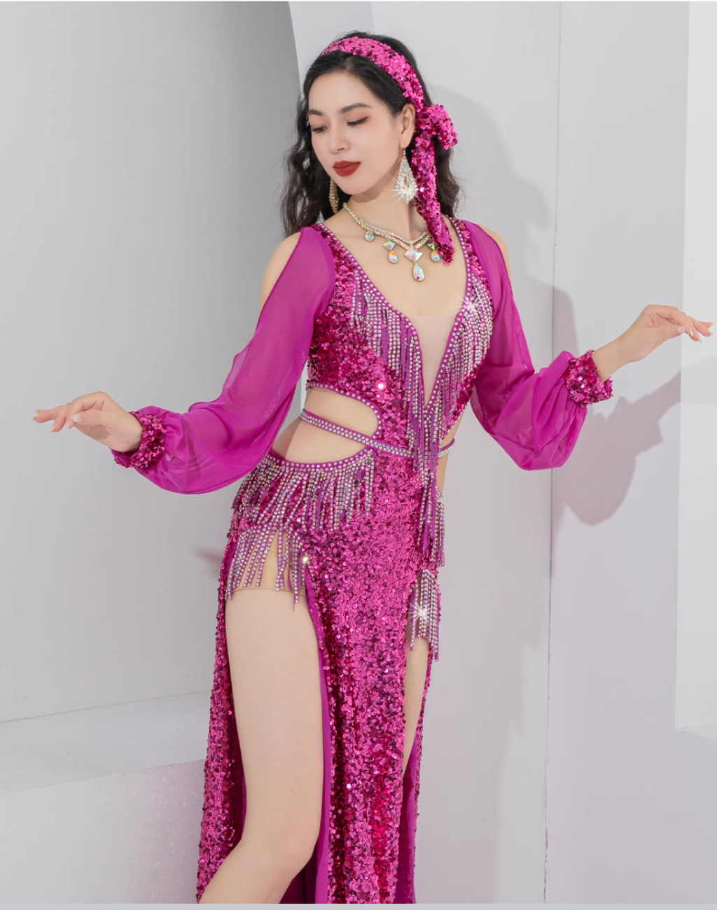 送料無料】 即納 ベリーダンス バラディドレス 衣装 ベリーダンス衣装