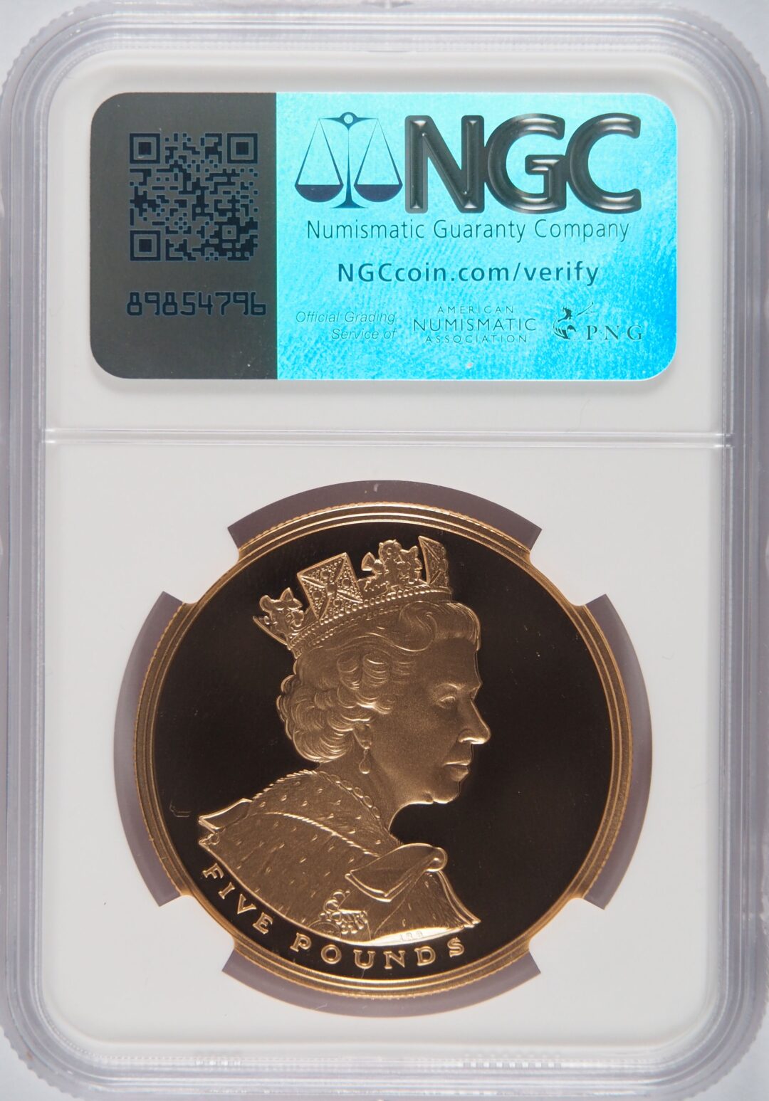 2002年 【馬上のエリザベス】ゴールデン・ジュビリー 5ポンド金貨 NGC