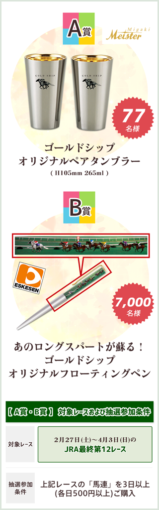 7,777名様に「ゴールドシップ」オリジナルグッズが当たる！「春トク
