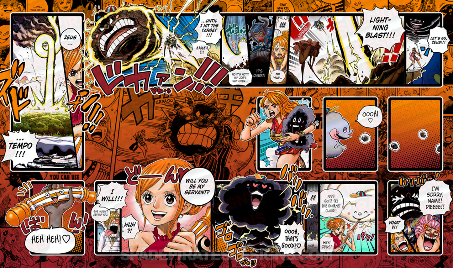 One Piece TCG Nami & Zeus Playmat – Spade Pirates Designs