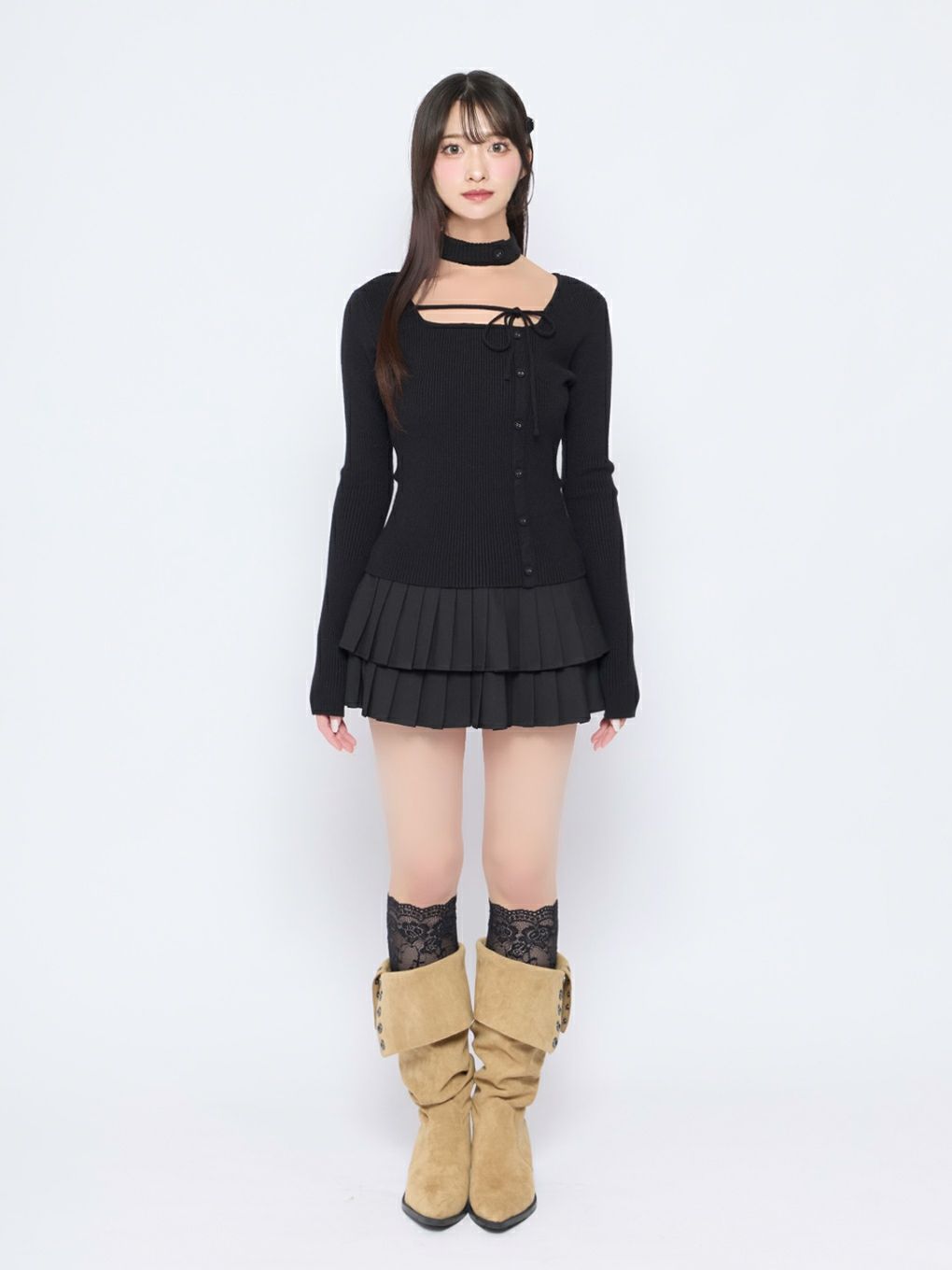 BUBBLES】チョーカーボタンニットトップス | sparkling mall online store