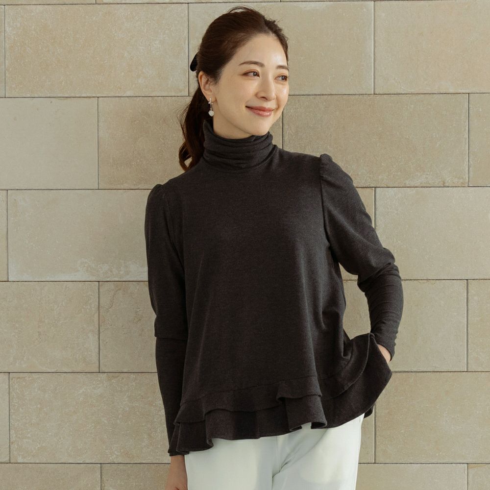 SONO】レイヤードフレアケーブルニットプルオーバー【20251205