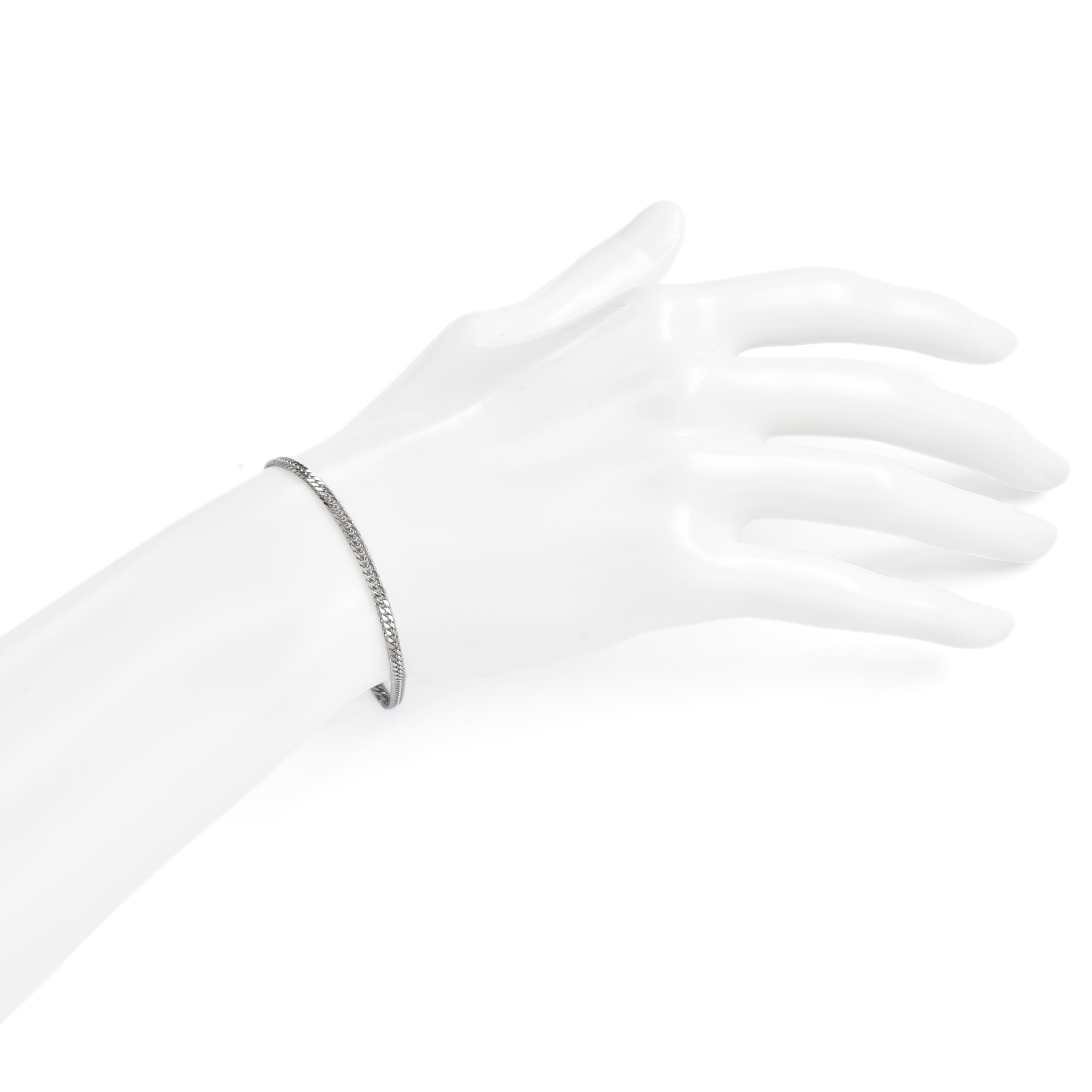Pt850 プラチナ850 喜平ブレスレット 6面ダブル 4.5g 16cm 2.5mm幅 中