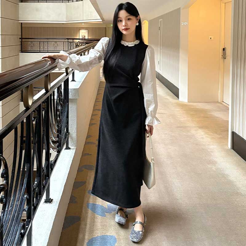 Vネック長袖トップス 5colors パープル・ワインレッド・マスタード