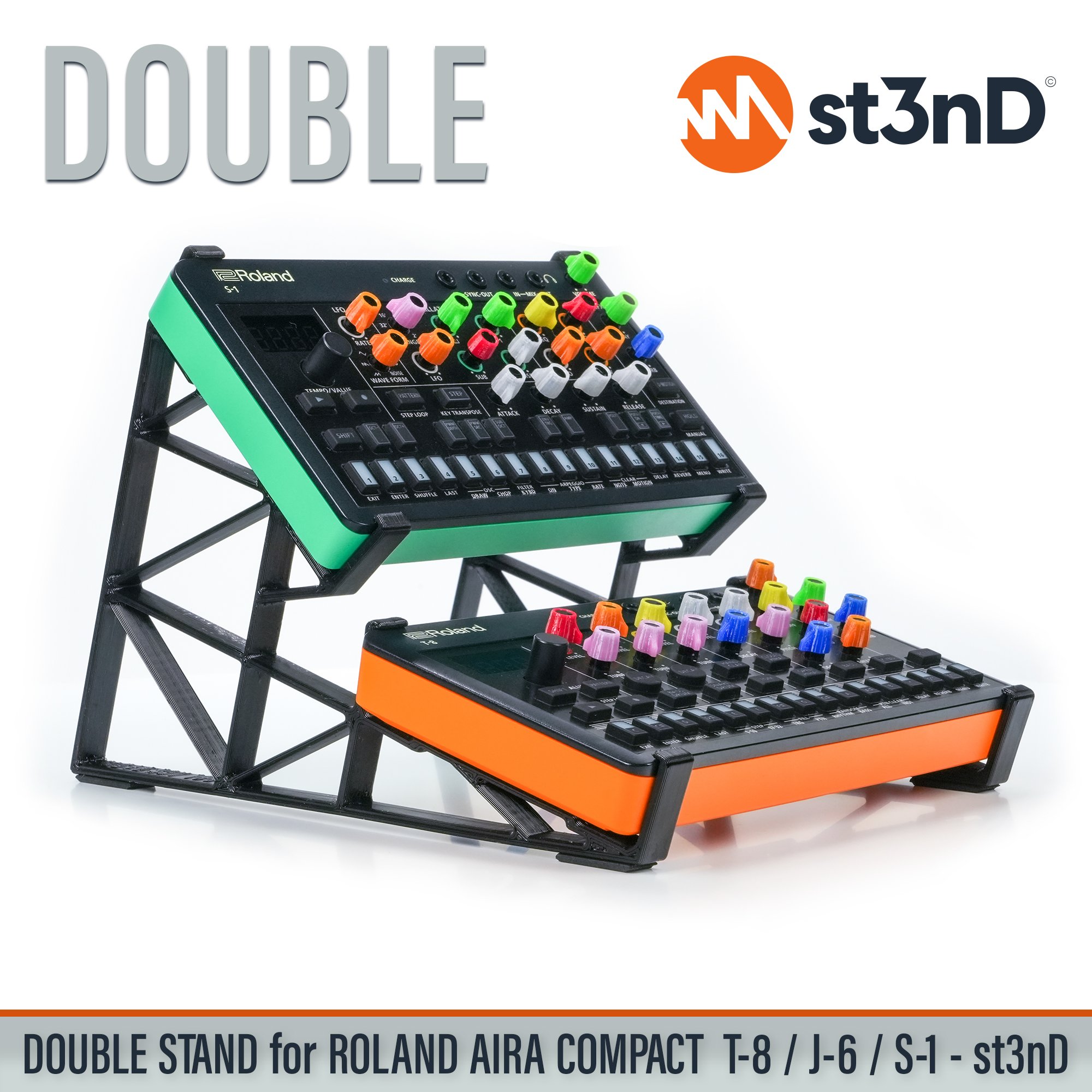 DOUBLE STAND for Roland AIRA Compact P-6 / T-8 / J-6 / S-1 - Synth