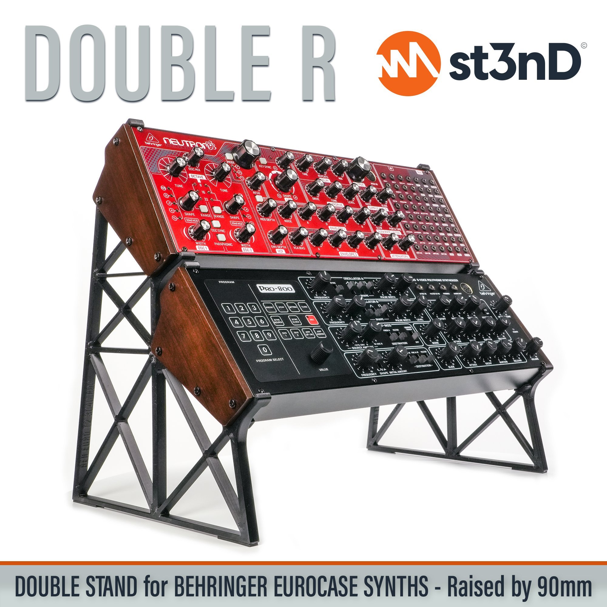 DOUBLE STAND for BEHRINGER 70HP/80HP EURORACK CASE SYNTHS - Raised