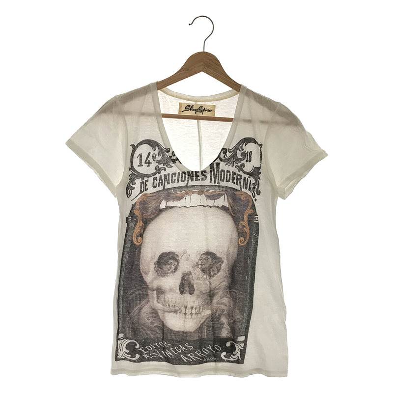 コットン ガール プリント Vネック Tシャツ | ブランド古着の買取