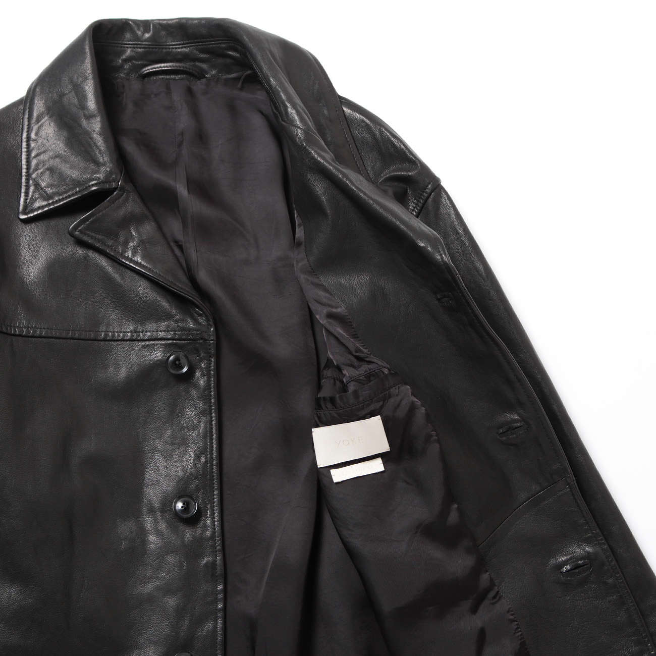 YOKE / ヨーク | GOAT LEATHER CAR COAT - Black | 通販 - 正規取扱店