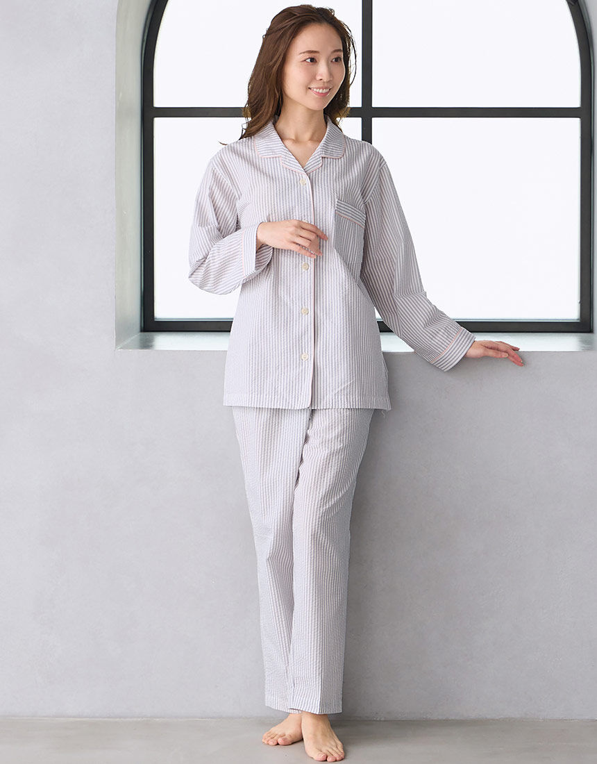 ワコール／睡眠科学 さらっとした風合い 綿100％ パジャマ YDX344