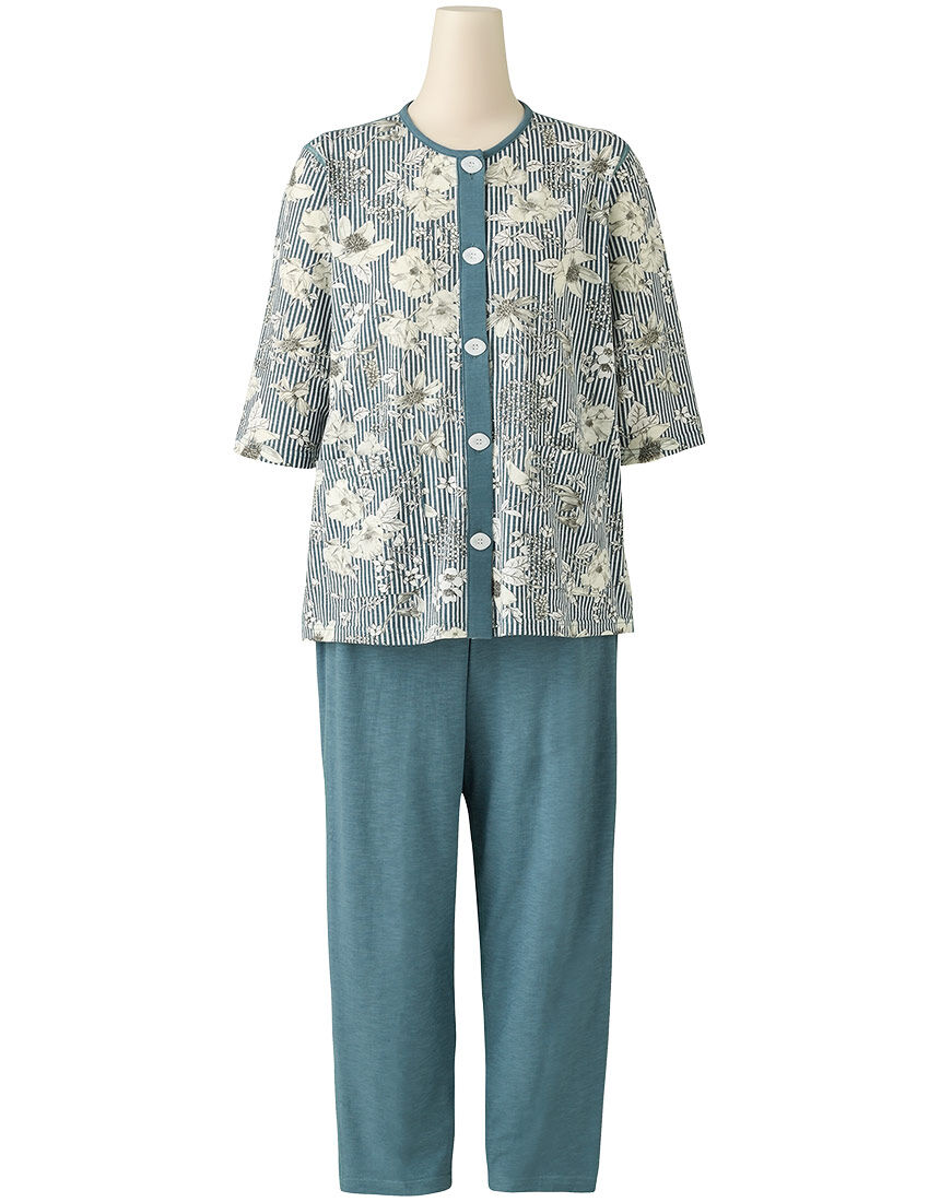 ワコール／らくラクパートナー 綿100％【七分袖・レモンボタン