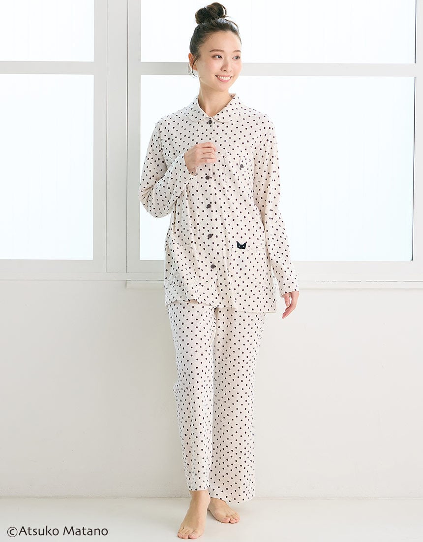 アツコマタノ 【綿100％】スムース素材で肌ざわりなめらか＆水玉と