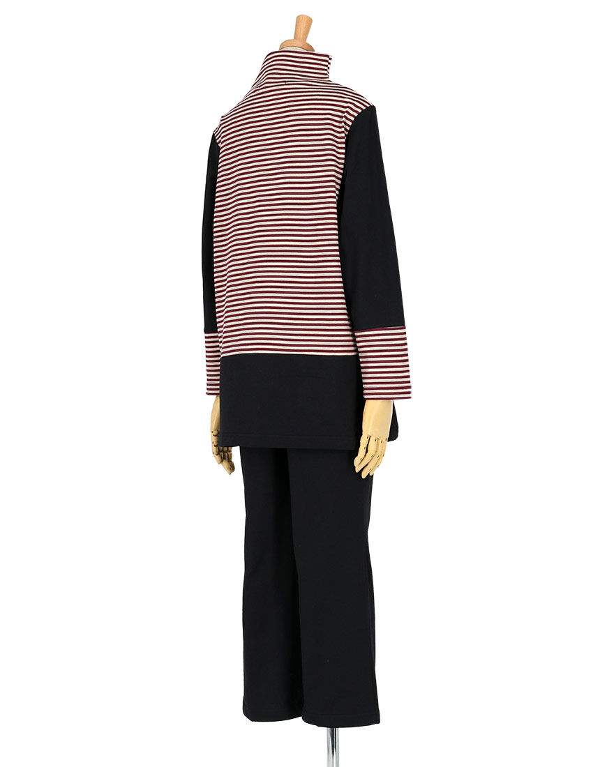 アツコマタノ 【綿100％】天竺素材 ボーダー×無地の組み合わせが