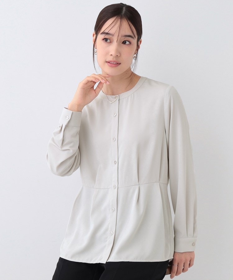 S-3L】さらり軽やか インせず決まる ペプラムブラウス（シャツ