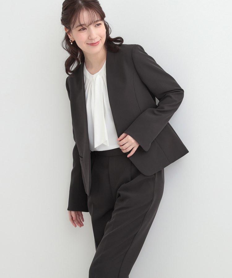 3点スーツセット/洗濯機可】時短で好印象 セットアップ+ブラウス（ノー