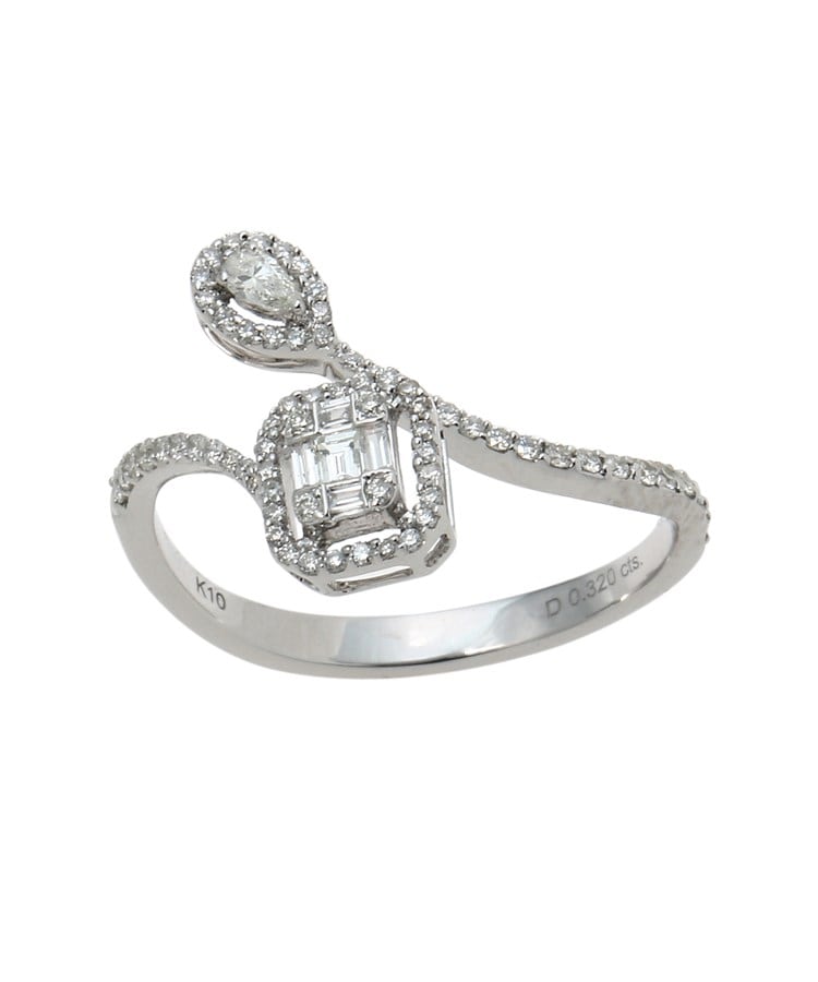 K10ラウンドダイヤ×メレダイヤ リング（リング） | COCOSHNIK