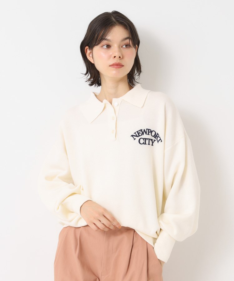 スウェットライク衿付きロゴプルオーバー（ニット/セーター） | ZAMPA